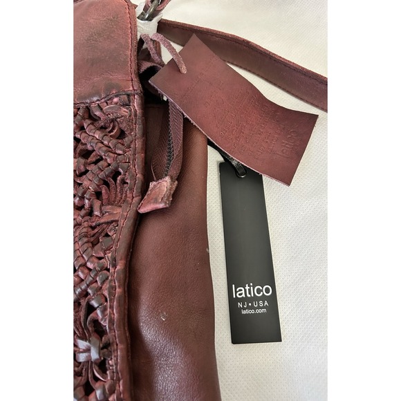 Latico Deja Handcrafted Leather Crossbody Top Handle Red Zip Dustbag NWT $275 - Picture 4 of 14